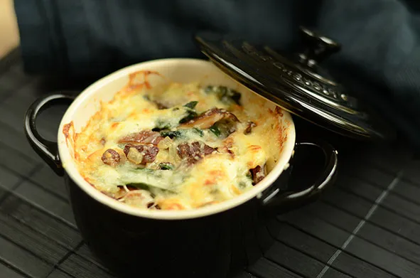 Mangold-Shiitake-Gratin