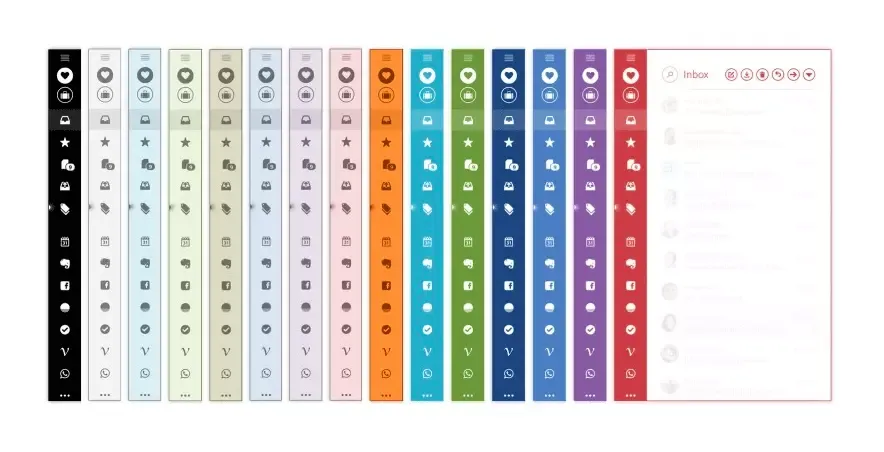 Mehrere Optionen zur Farbanpassung der Seitenleiste in Mailbird