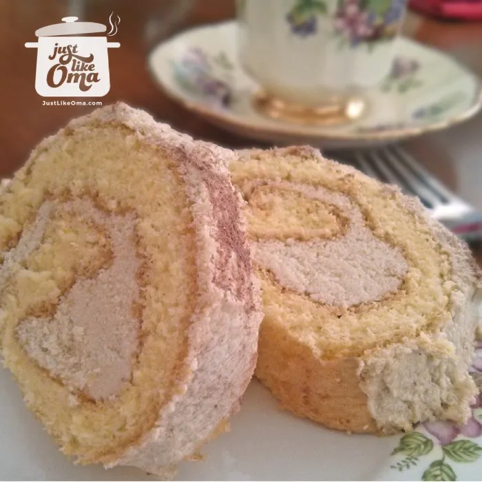 Melanias Biskuitrolle mit Buttercremefüllung, erfrischend und köstlich