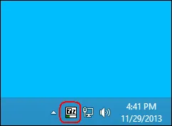 Minimieren in die Systemablage