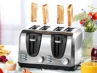 Nahaufnahme des Bedienfelds eines Edelstahltoasters