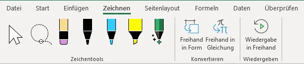 Neue Zeichenfunktionen in Excel