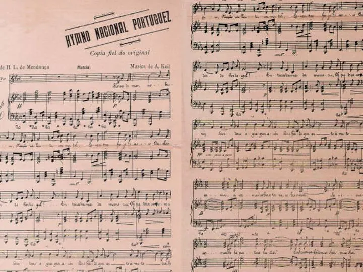 Notenblatt der portugiesischen Nationalhymne 'A Portuguesa'