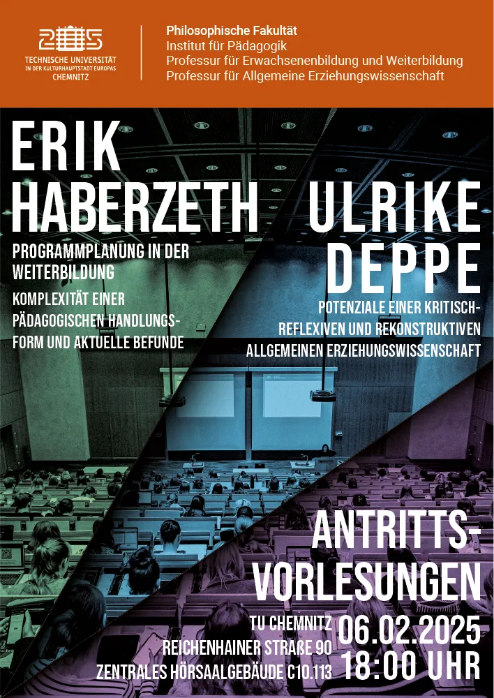 Plakat Antrittsvorlesungen Prof. Deppe und Prof. Haberzeth