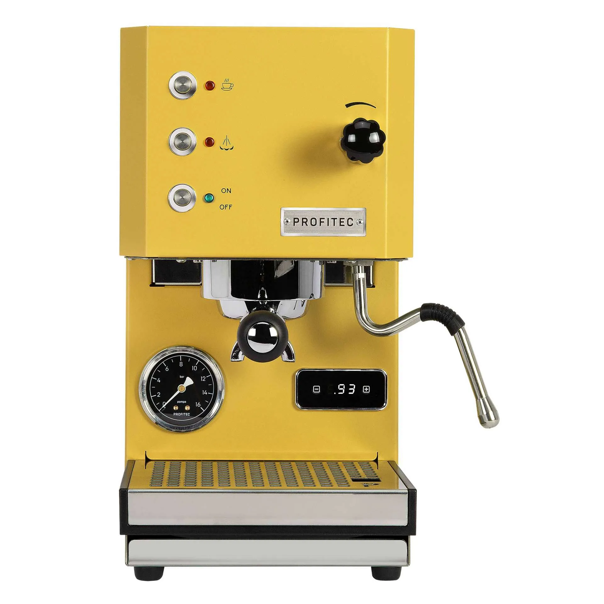 Profitec GO Pro 100 Gelb Frontansicht eingeschalten