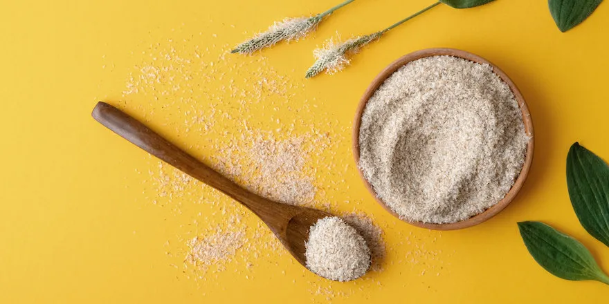 Psylliumschalen in einer Schale