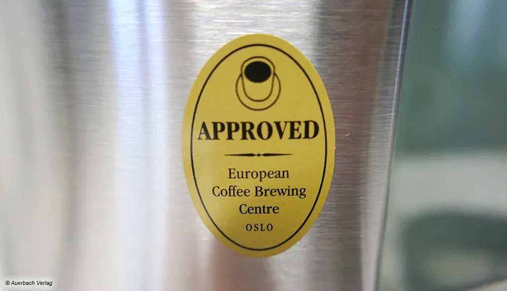 Qualitätsgarantie: Alle Testgeräte, die mit diesem Siegel ausgezeichnet sind, konnten sehr gute Brühergebnisse erzielen