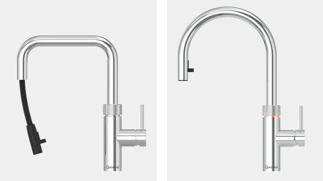 Quooker Flex square und round in verschromt glänzend