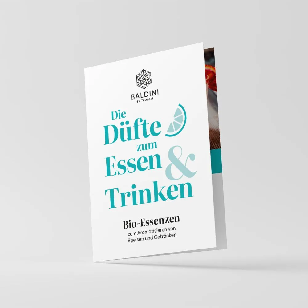 Rezept-Flyer für Baldini Bio-Essenzen