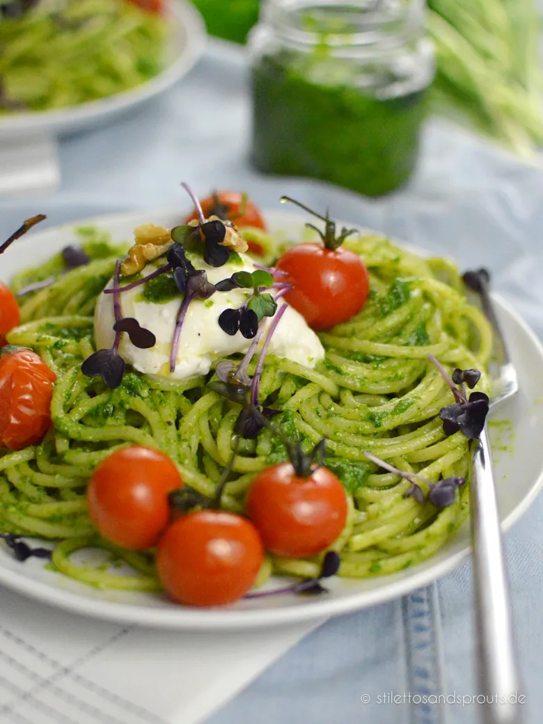 Rezept für schnelle Bärlauchpesto Pasta
