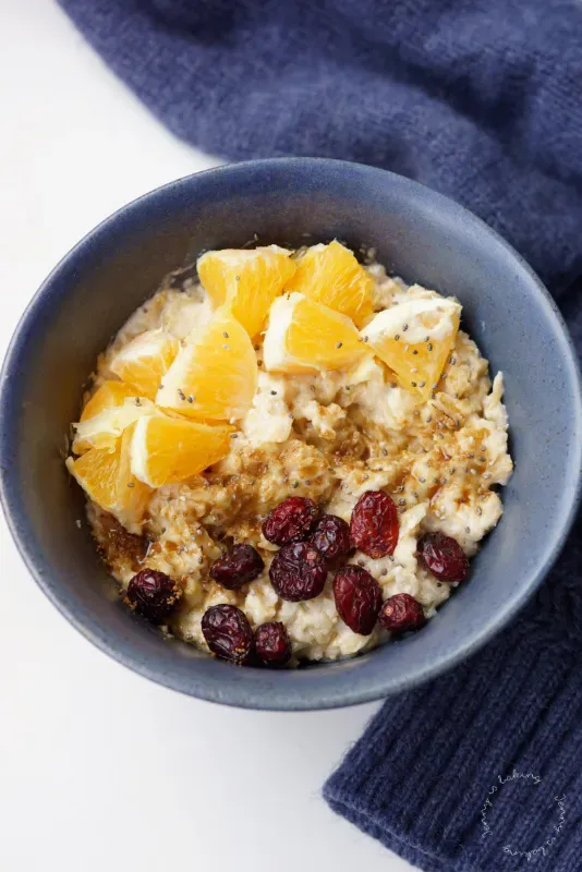Rezeptkarte oder Notizen für Porridge Zutaten und Zubereitung
