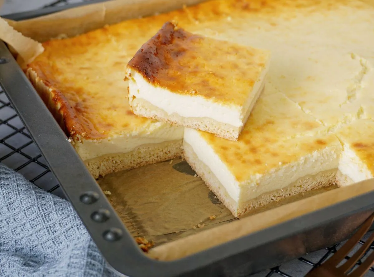 Saftiger Käsekuchen vom Blech
