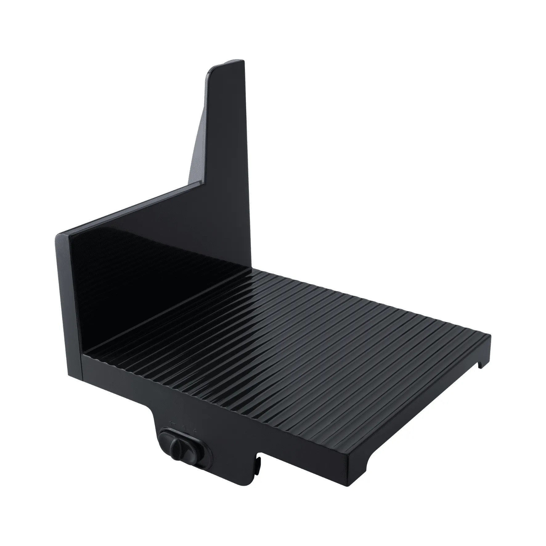 Schlitten des Steba Allesschneiders AS 200 in Schwarz mit geriffelter Fläche und Sicherung