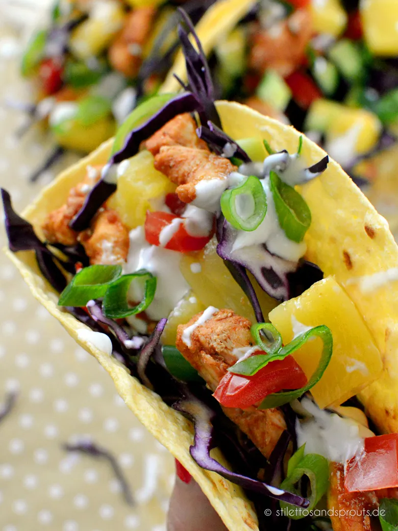 Schnelle und gesunde Hähnchen Tacos