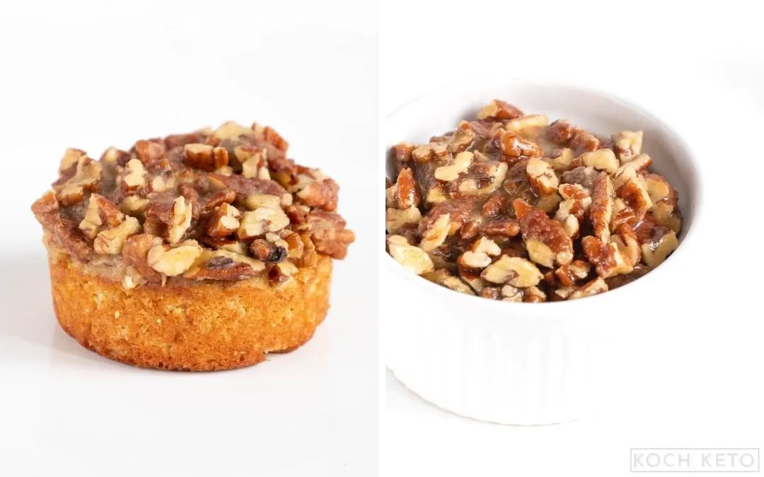 Schneller Low Carb Keto Pekannuss Karamell Tassenkuchen ohne Zucker & ohne Mehl Desktop Featured Image