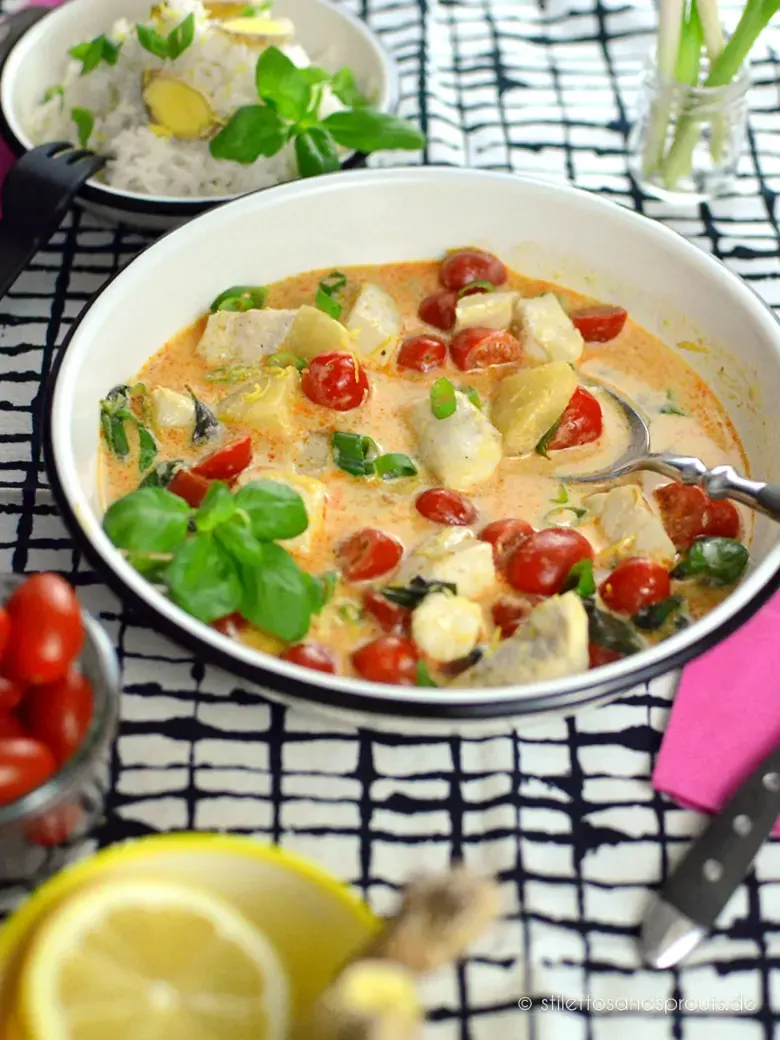 Schnelles gesundes Fisch Curry
