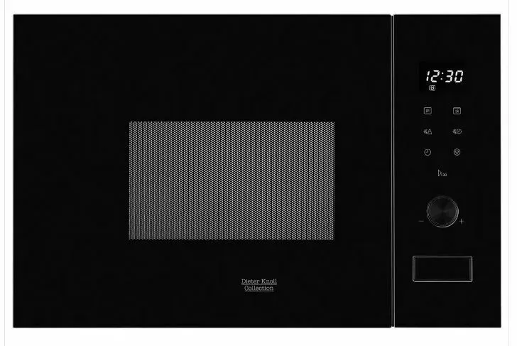 Schwarze Einbaumikrowelle mit digitaler Anzeige