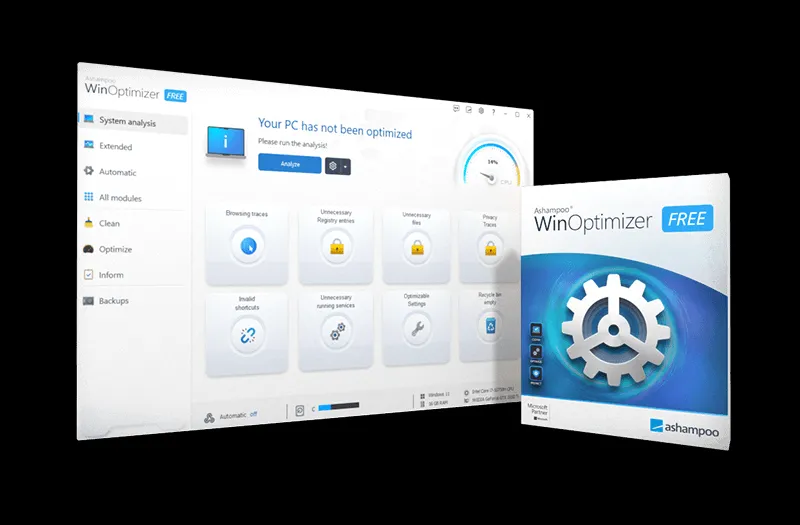 Screenshot Ashampoo® WinOptimizer FREE – Leistungsstarke Systemoptimierung