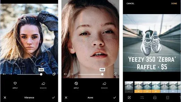 Screenshot der Instasize Benutzeroberfläche