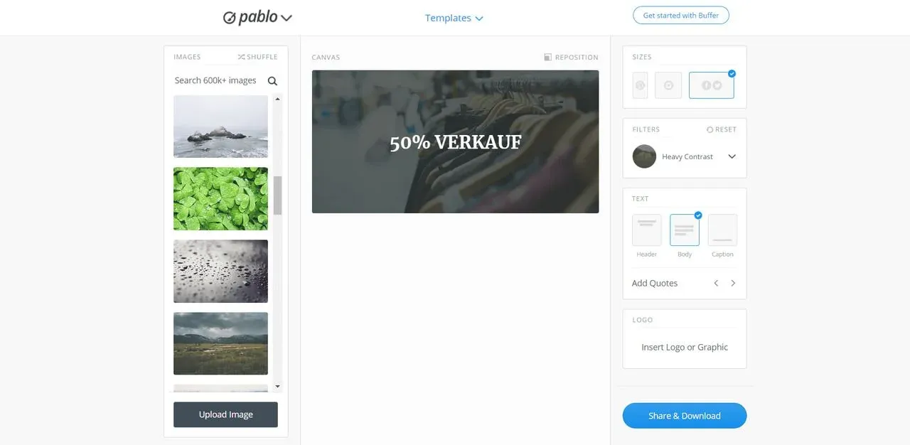 Screenshot der Pablo Benutzeroberfläche