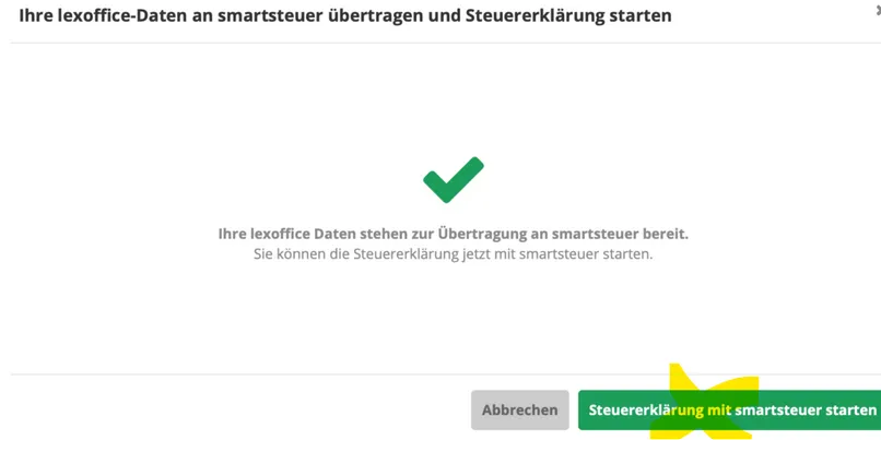 Screenshot Steuererklärung mit smartsteuer erstellen