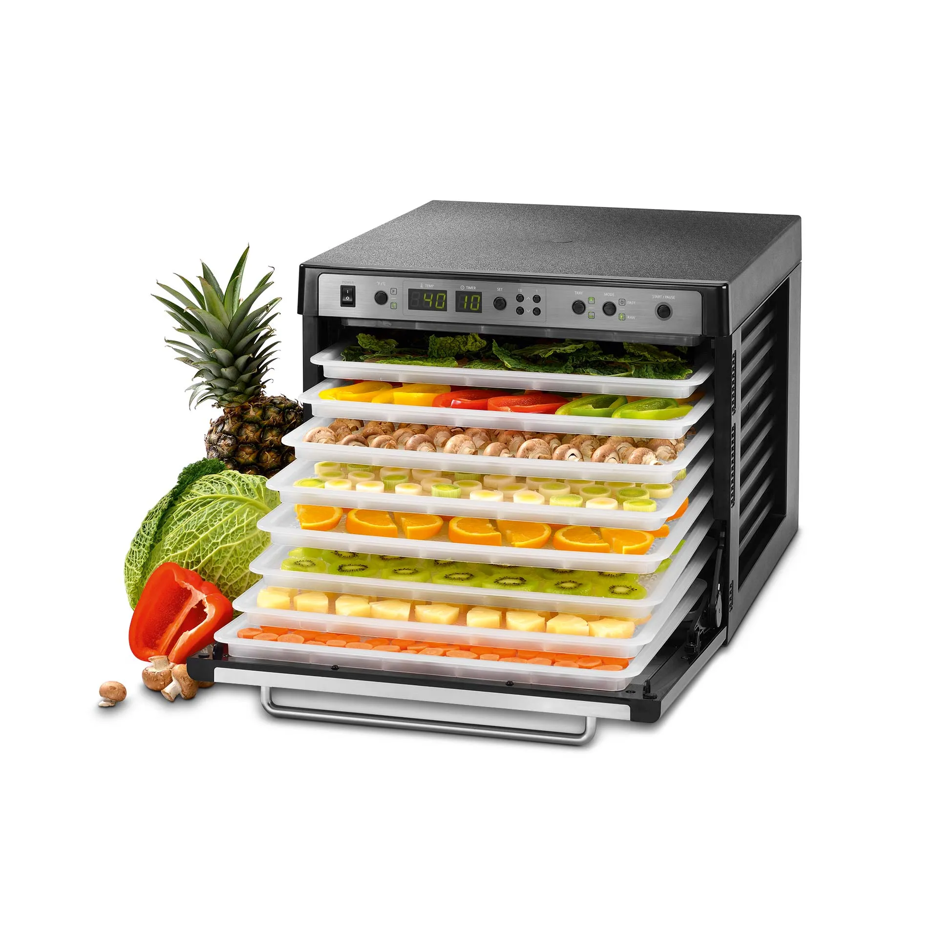 Sedona Combo Dörrgerät mit Kunstoffeinschüben geöffnet