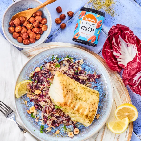 Skrei mit Radicchio-Wildreismischung