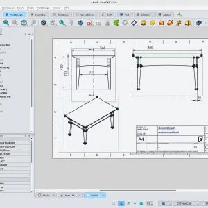 Solche Ansichten werden in FreeCAD automatisch generiert. Du musst sie nur noch bemaßen und etwas nachbearbeiten.