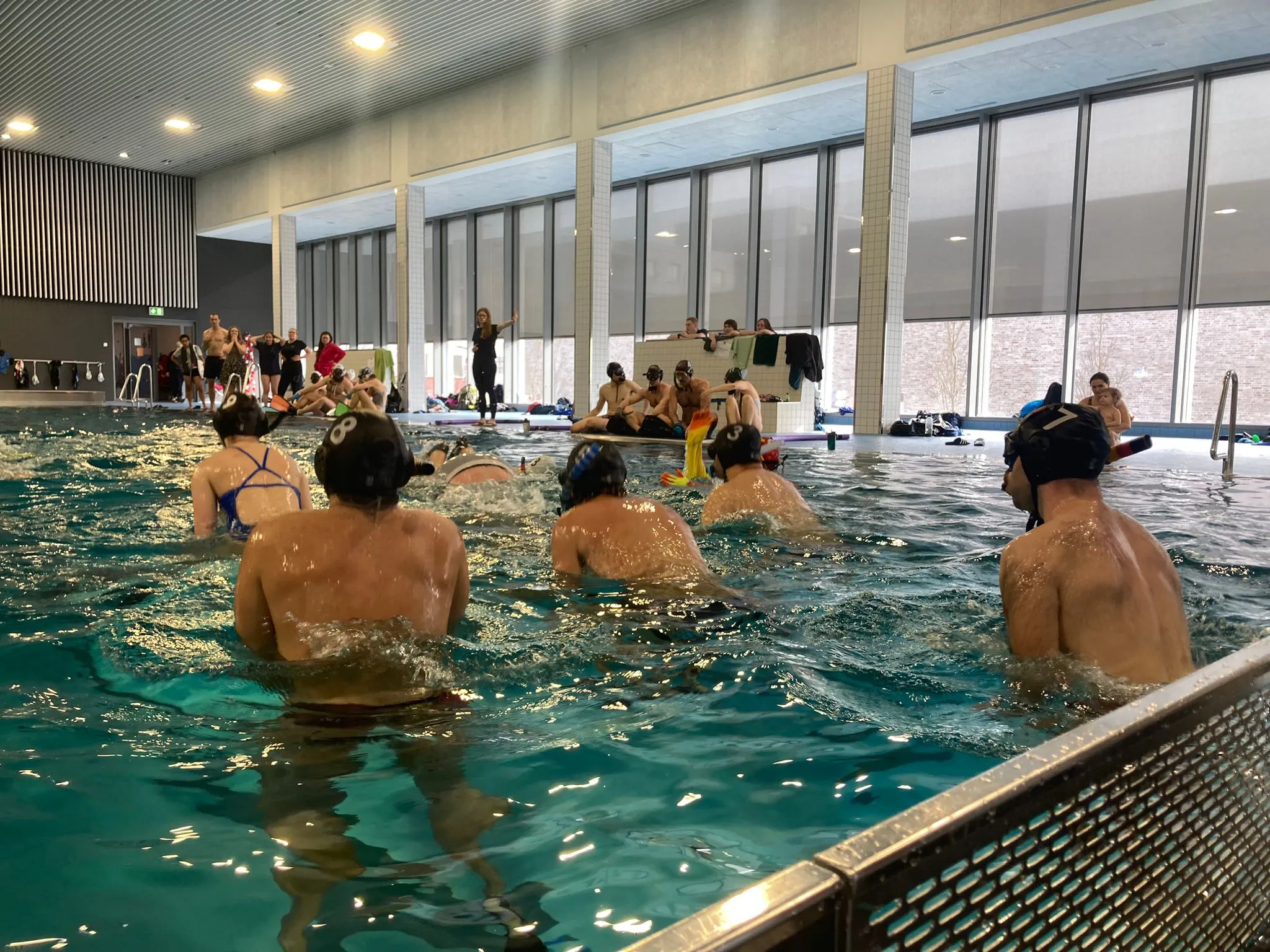 Spieler des Sporttaucher Berlin im Einsatz während eines Unterwasserhockeyspiels