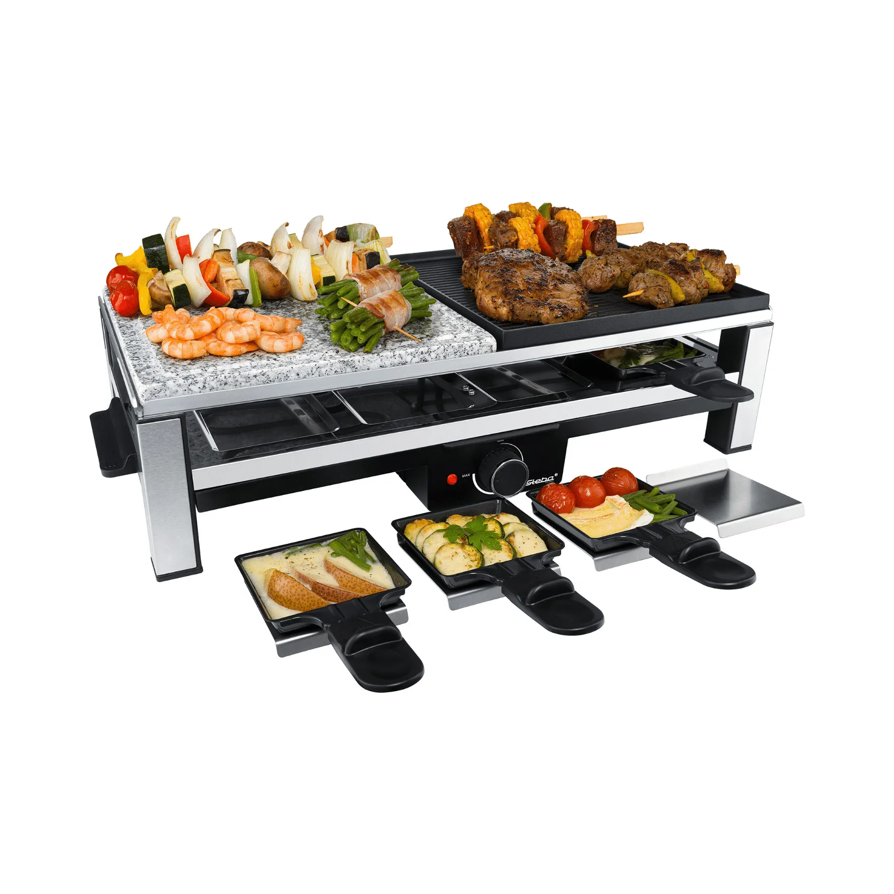 Steba Multi-Raclette RC 108 mit umfangreichem Zubehör und Zutaten