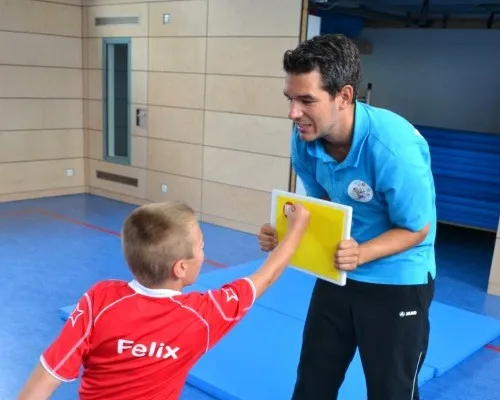 Taekwondo-Kämpfer in Aktion