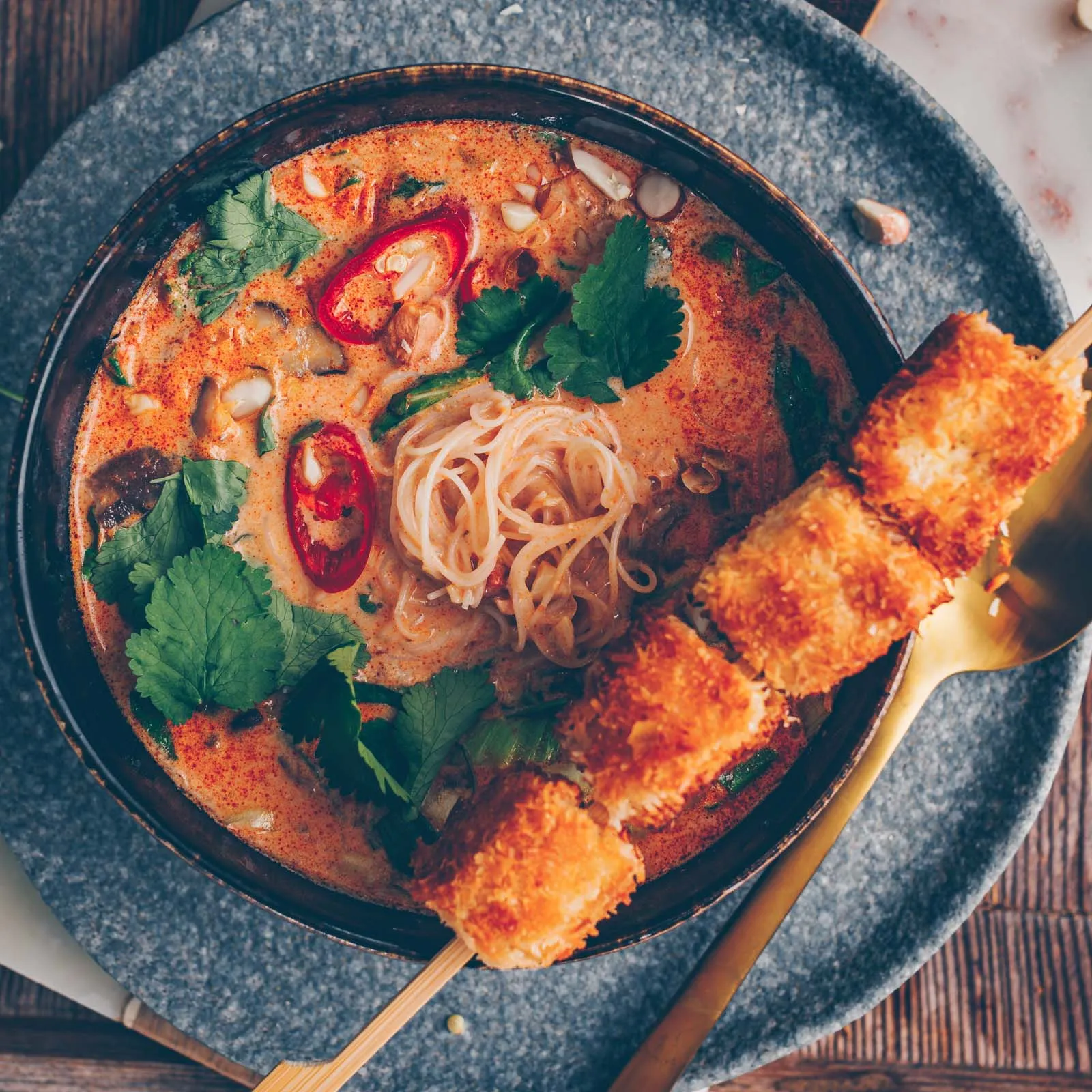 Thai Curry Suppe - vegan angerichtet