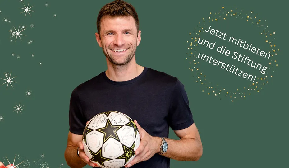 Thomas Müller engagiert sich für die Nicolaidis YoungWings Stiftung bei der Charity-Auktion