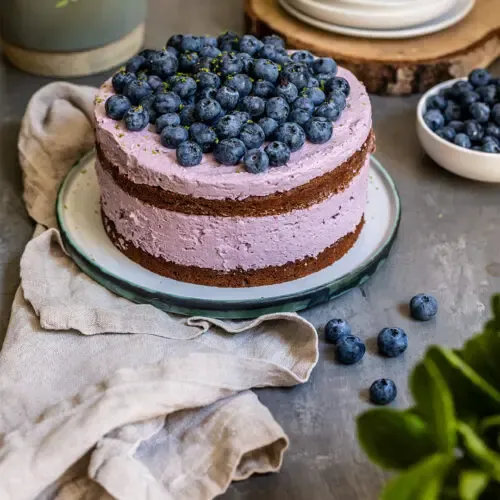 Vegane Blaubeer-Torte zum Ausdrucken