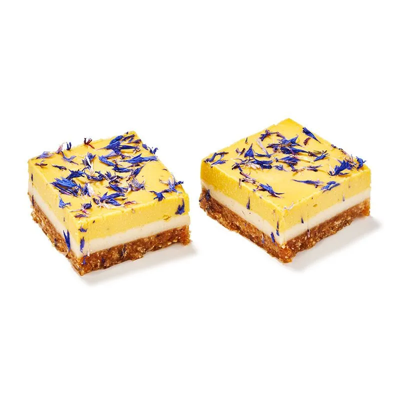 Vegane Limetten-Mango-Kuchenstücke