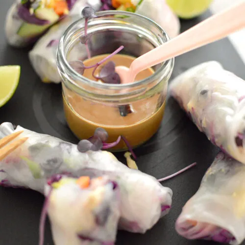 Veggie Sommerrollen mit Erdnusssauce