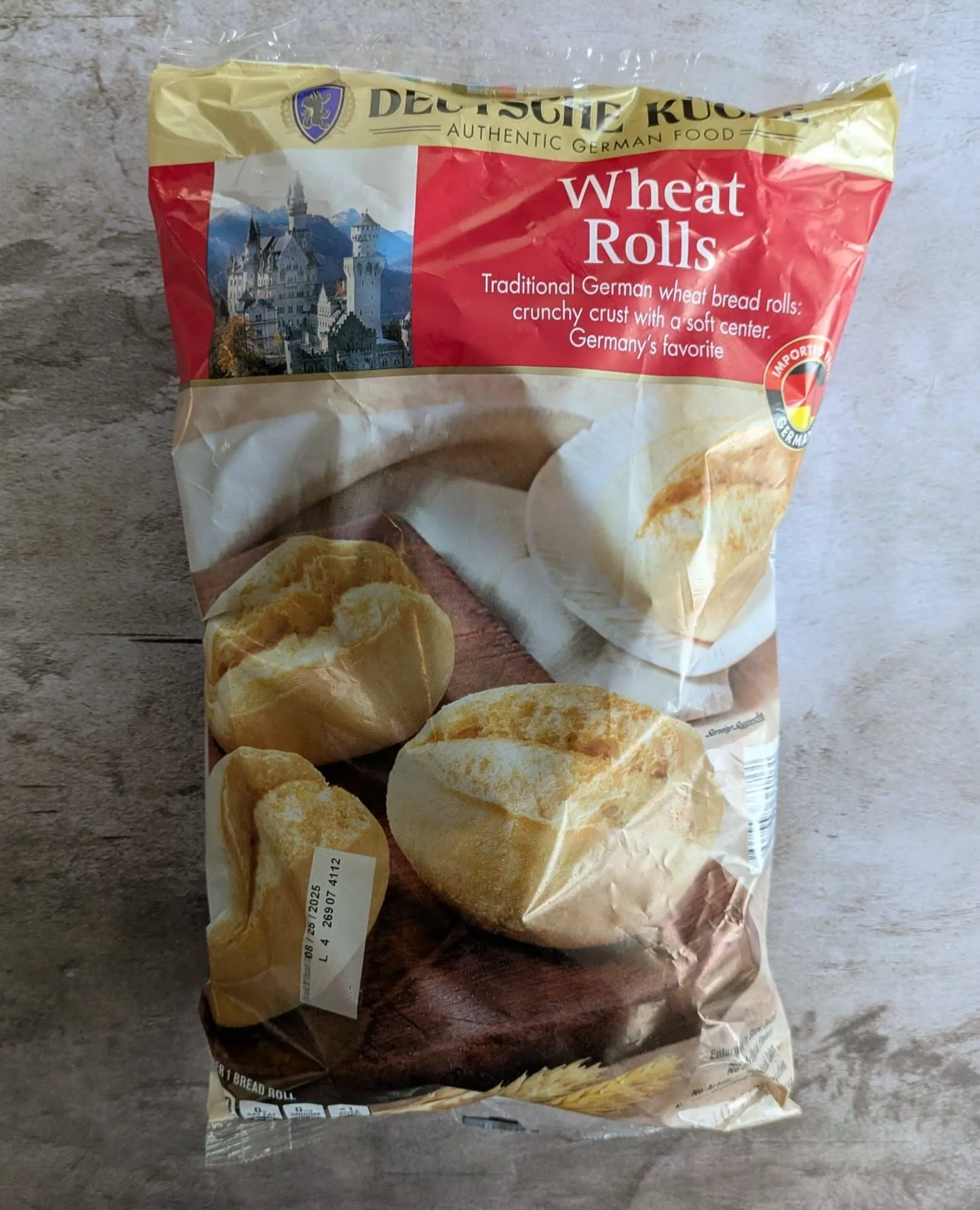 Verpackung der Deutsche Küche Weizenbrötchen von Aldi