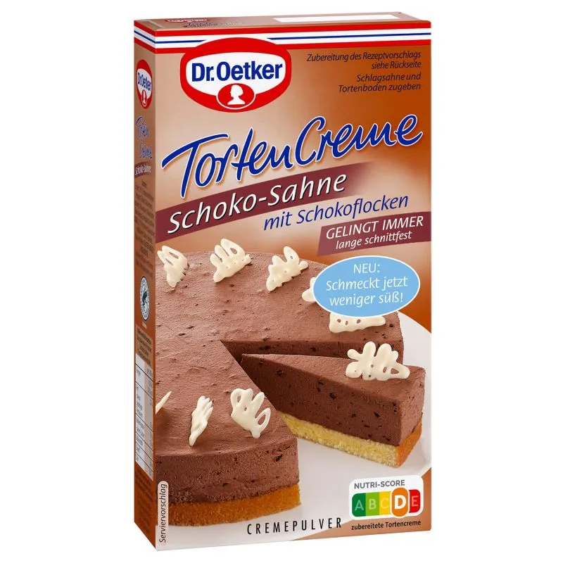 Verpackung der Dr. Oetker Schoko-Sahne Tortencreme