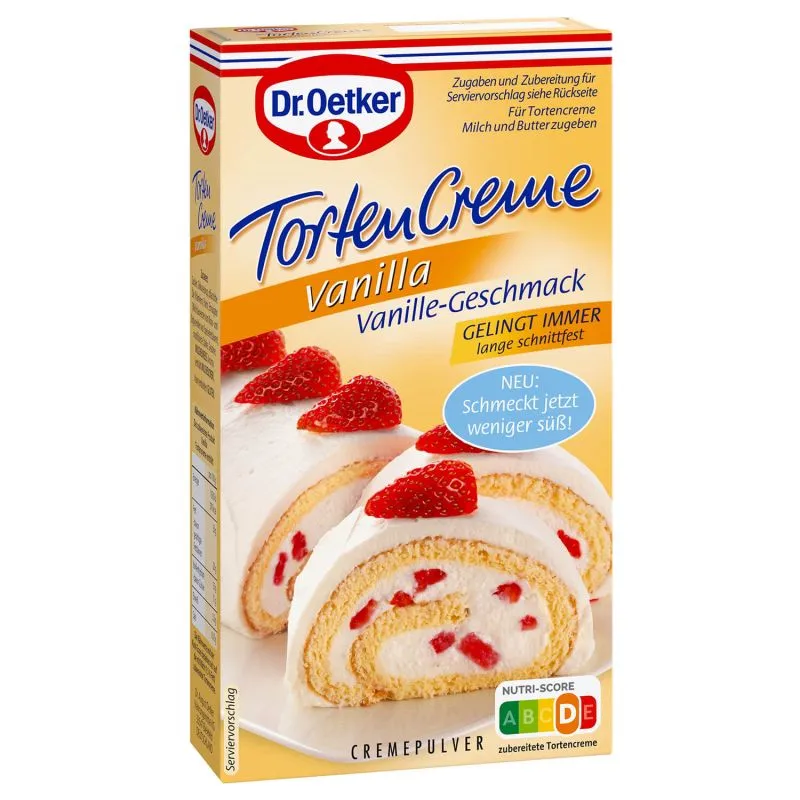Verpackung der Dr. Oetker Vanilla Tortencreme