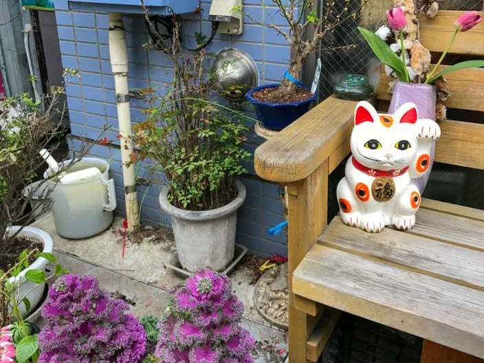 Viele Winkekatzen zieren den Weg zum Gotokuji Tempel