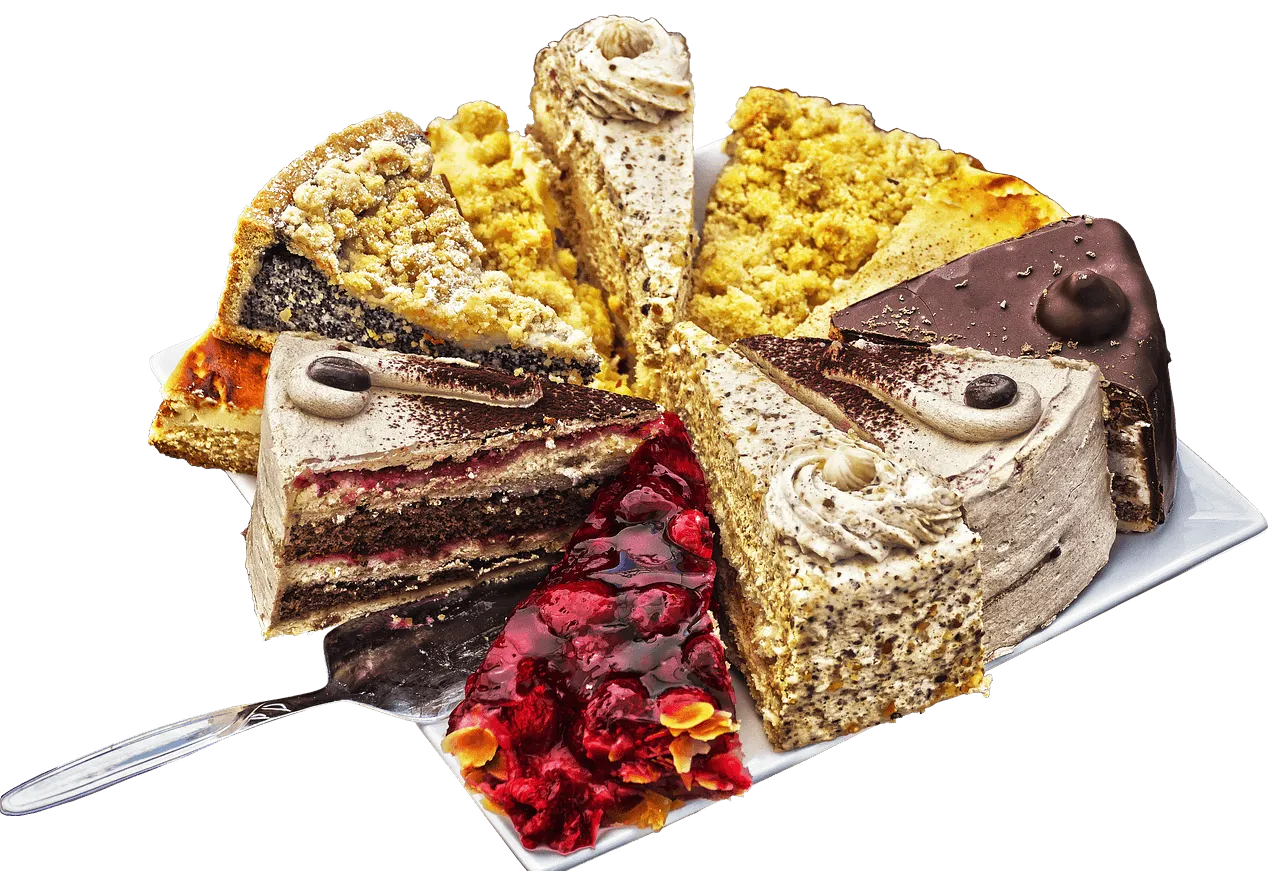 Vielfalt an Sahnetorten und Kuchen