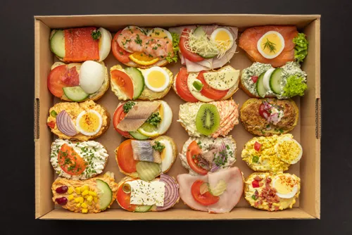 Vielfältige Gemischte Box mit 20 Stück Duran Sandwiches