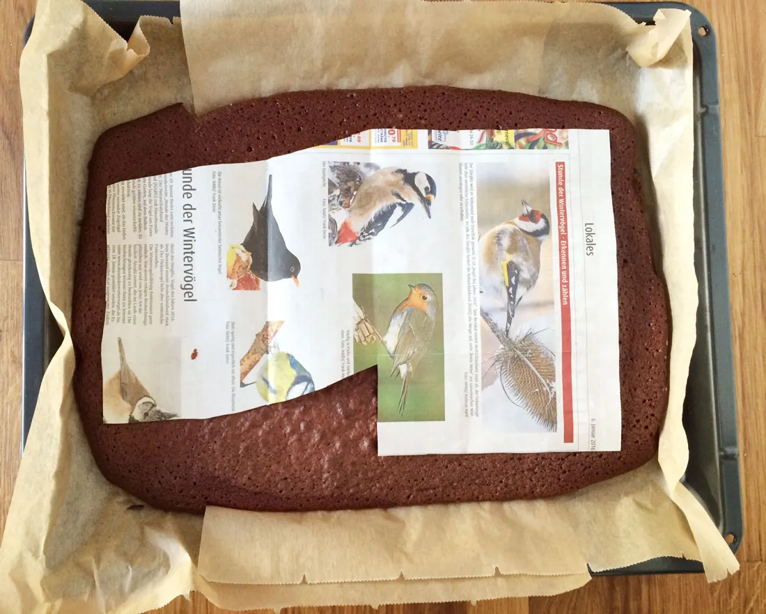 Vorlage für die Kuchenform aus Zeitungspapier