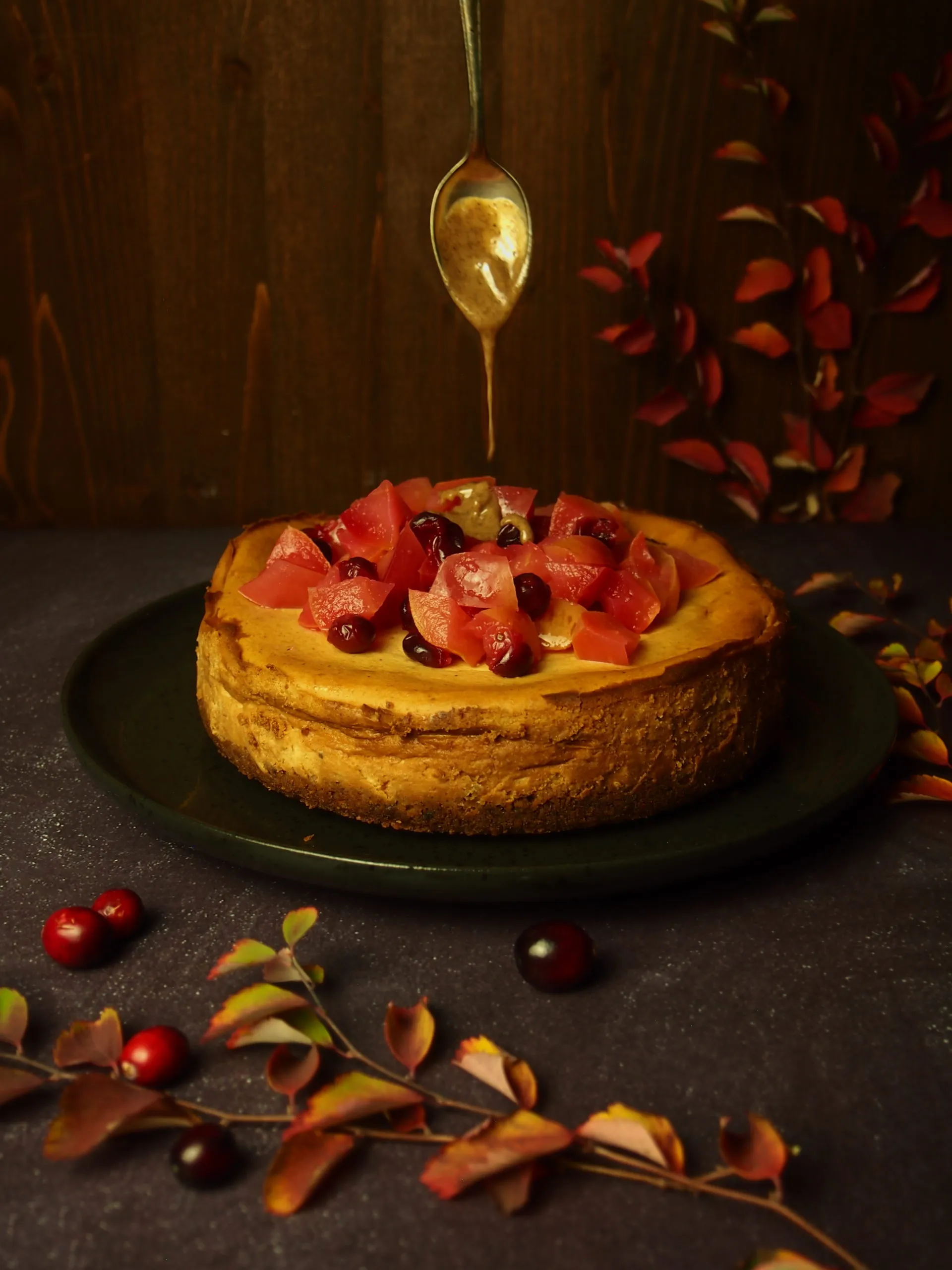 Weihnachtlicher Käsekuchen ohne Zucker