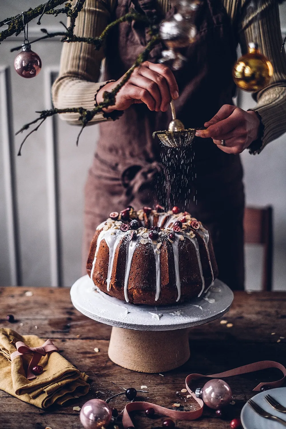 Weihnachts-Gugelhupf, schön dekoriert