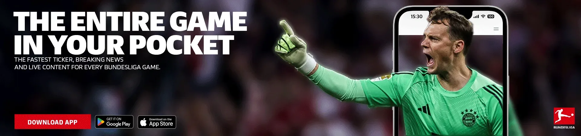Werbebanner für eine Bundesliga Live Experience