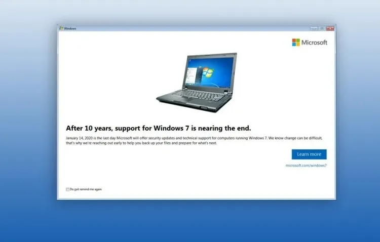 Windows 7 warnte lange Zeit mit Pop-up-Meldungen die Nutzer vor dem Support-Ende, doch nicht alle haben den Umstieg rechtzeitig vollzogen