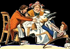 Zappel-Philipp fällt mit dem Stuhl