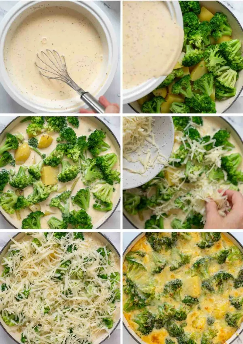 Zubereitungsschritte für Kartoffel-Brokkoli-Auflauf mit Käse