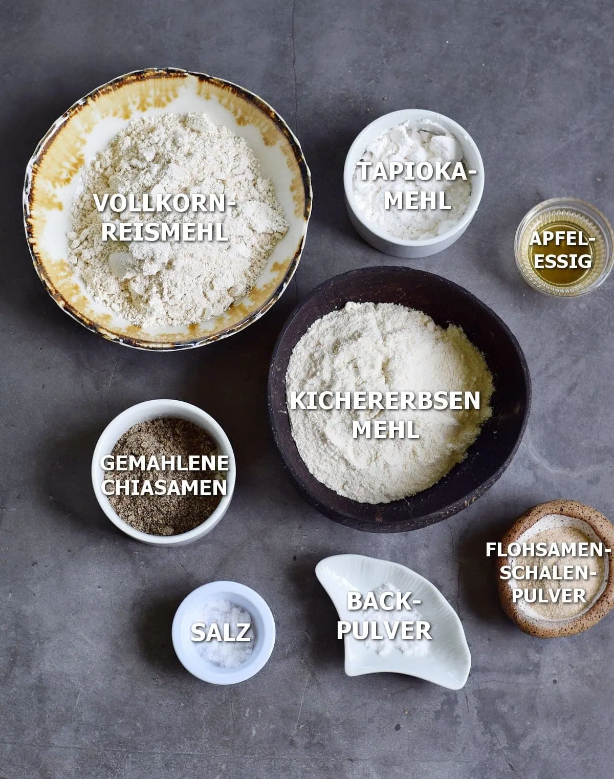 Zutaten für Körnerbrötchen